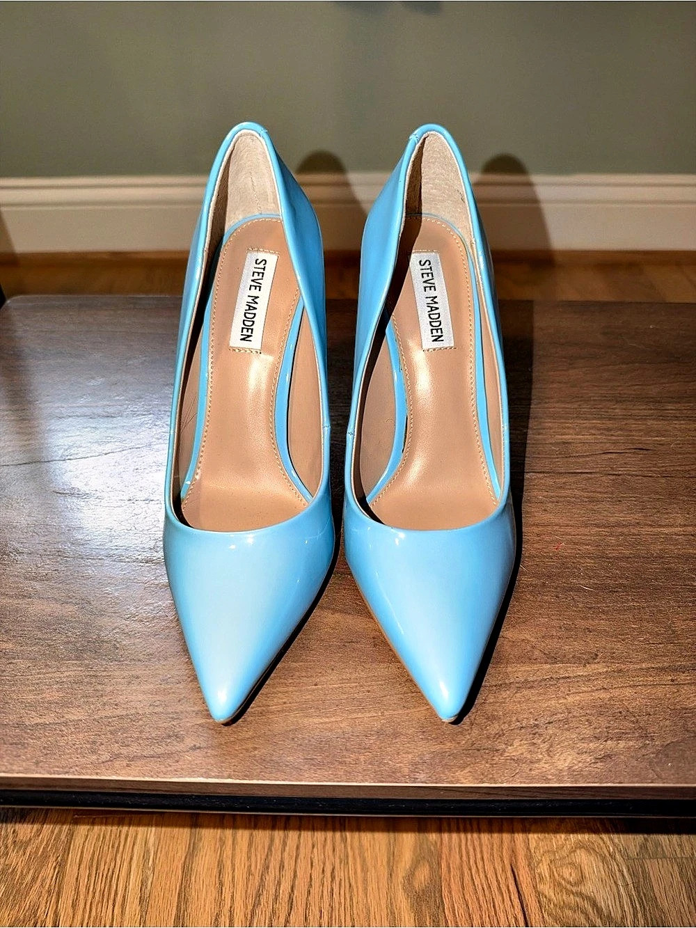 Steve Madden Patent Leather Pump- Sky Blue